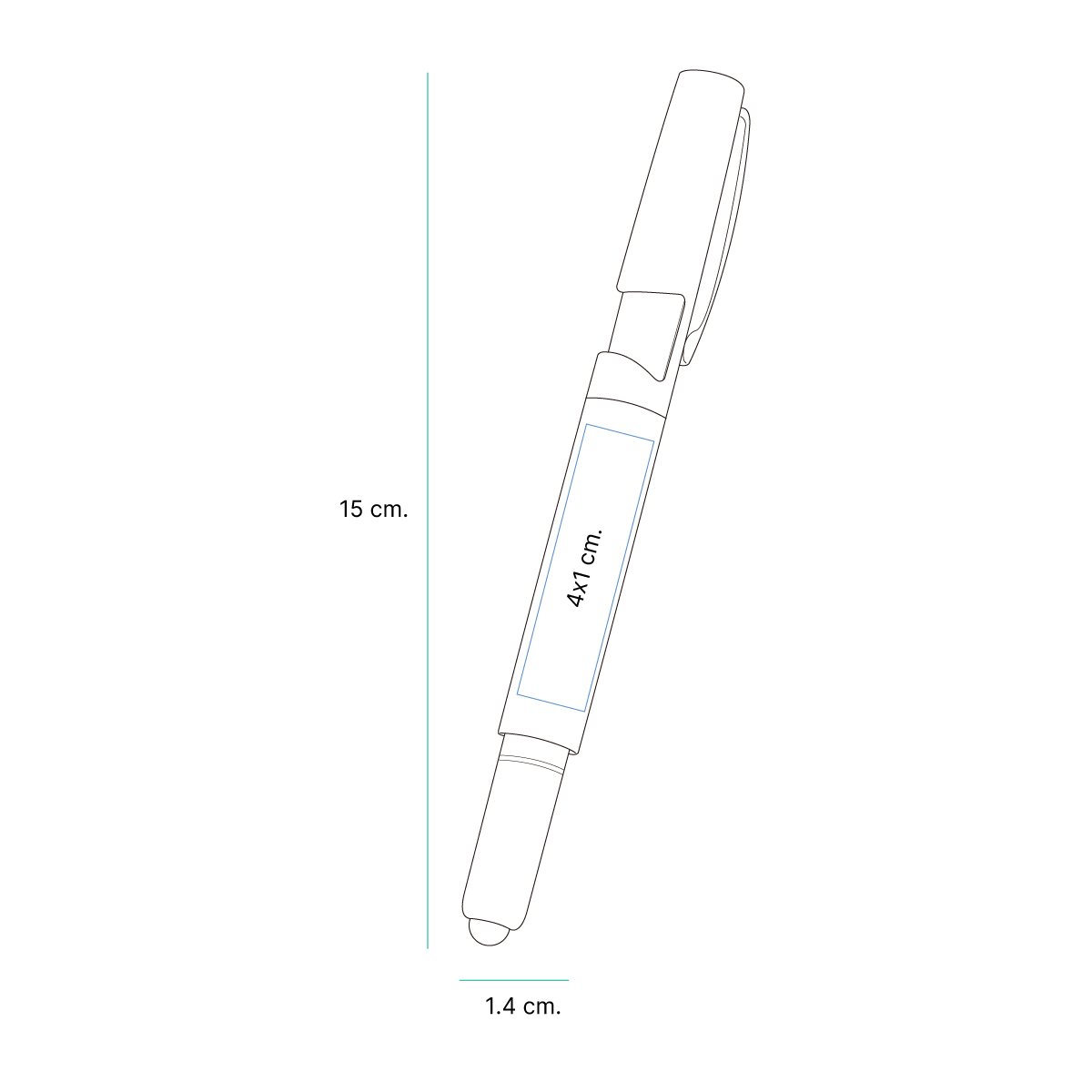 Bolígrafo multifunciones de plástico con luz Meybod. - Vista 8