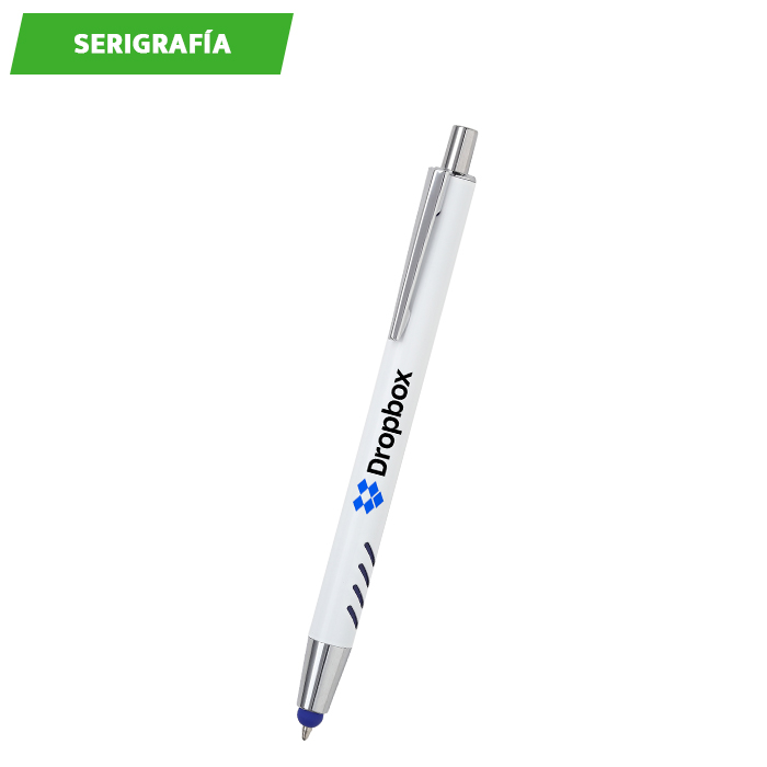 Bolígrafo de aluminio blanco Forli. - Vista 8